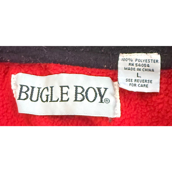 Vintage Bugle Boy Fleece Pullover Aztec Southwest Pattern 90s Size Large L - Picture 2 of 6